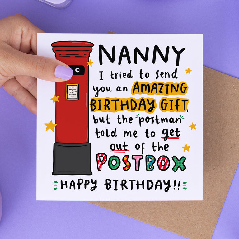 Nanny Post Box Birthday Card