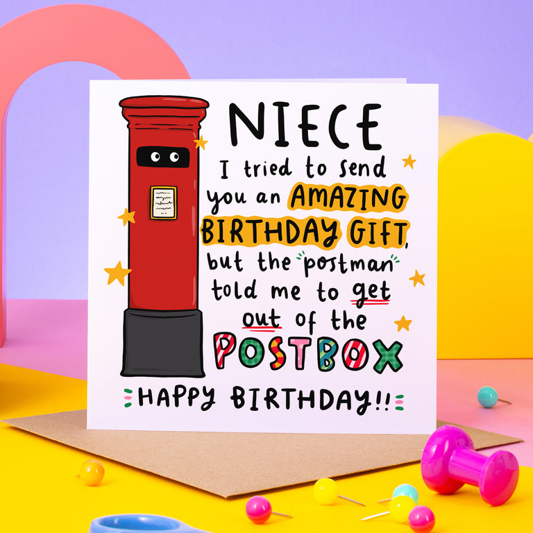 Niece Post Box Birthday Card