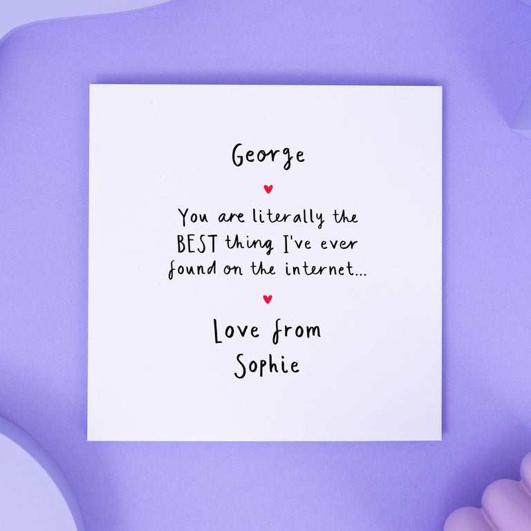 Found On The Internet Personalised Anniversary Card