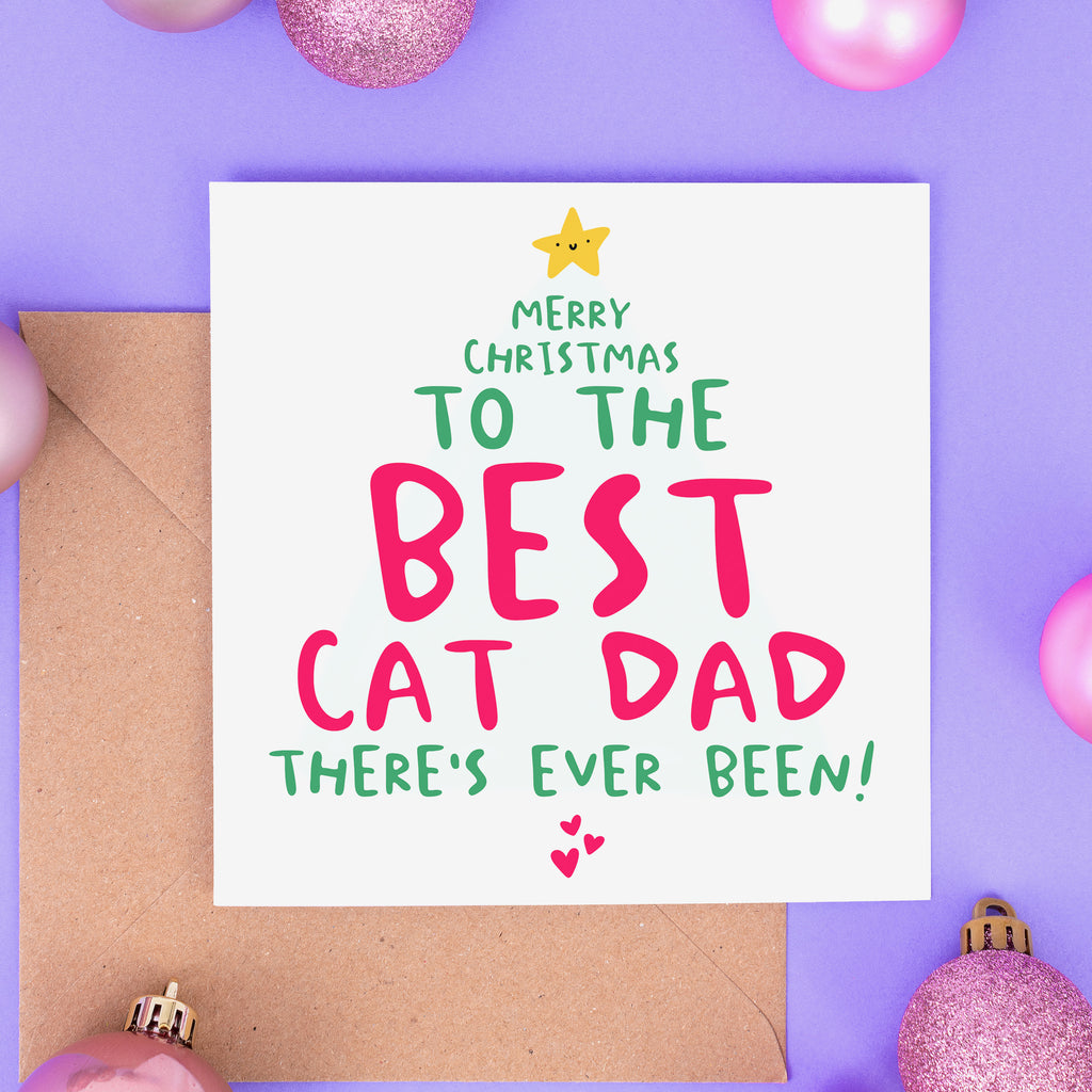 Best Cat Dad Christmas Card
