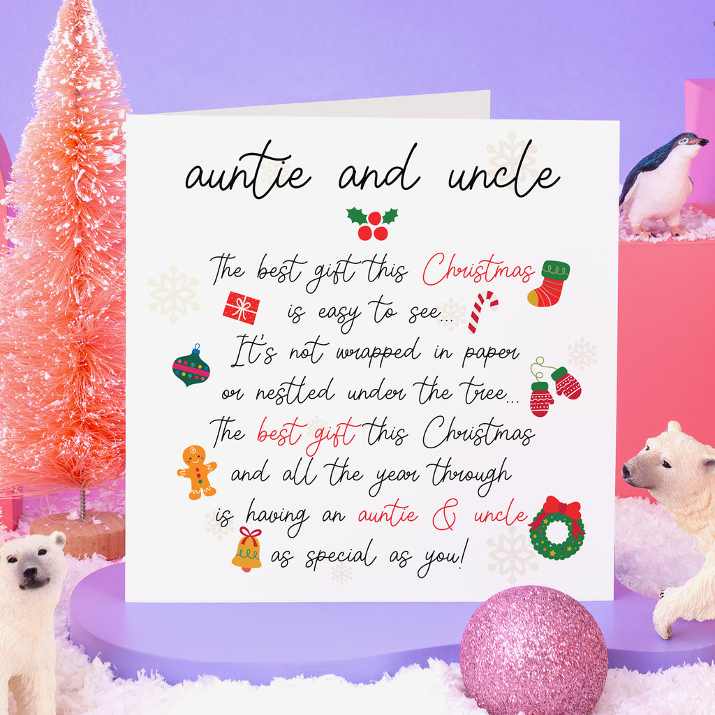 Auntie & Uncle The Best Gift Is You Christmas Card