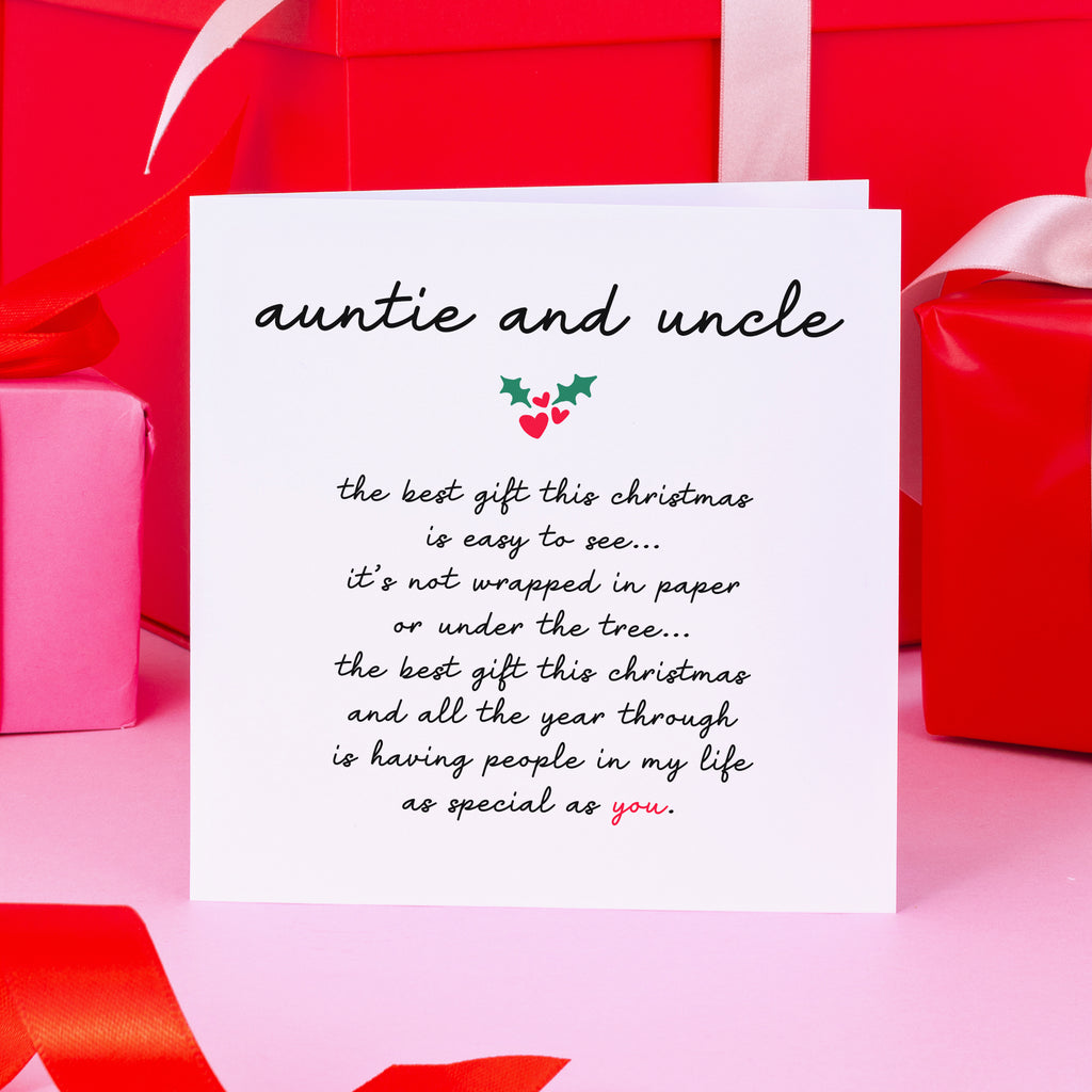 The Best Gift Is You Christmas Card - Auntie & Uncle