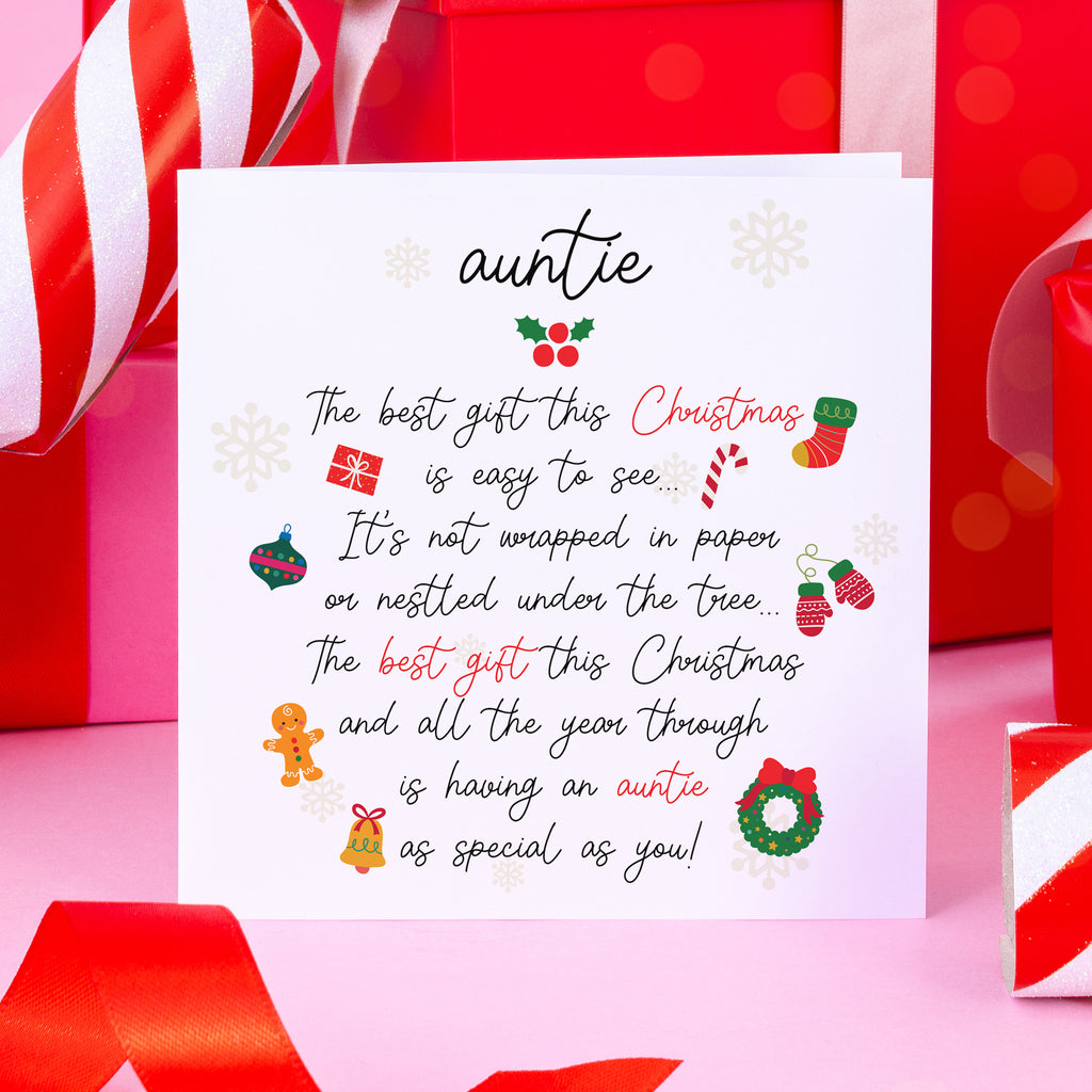 Auntie The Best Gift Is You Christmas Card