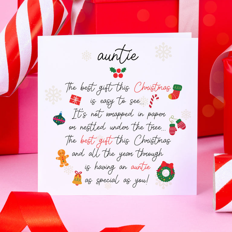 Auntie The Best Gift Is You Christmas Card