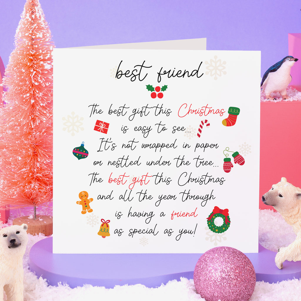 Best Friend The Best Gift Is You Christmas Card