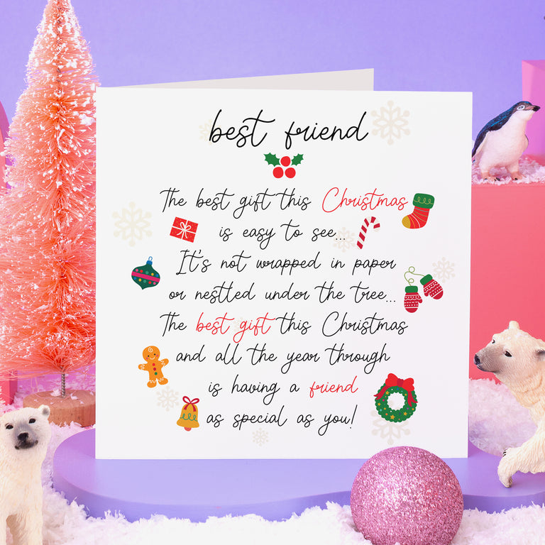 Best Friend The Best Gift Is You Christmas Card