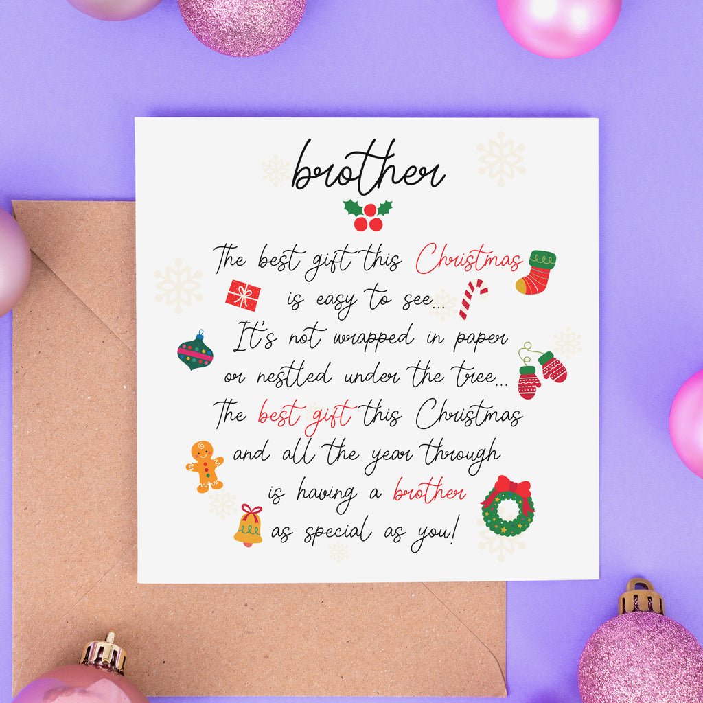Brother The Best Gift Is You Christmas Card