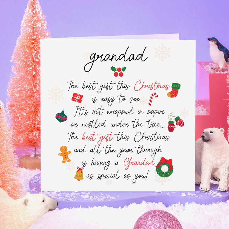 Grandad The Best Gift Is You Christmas Card