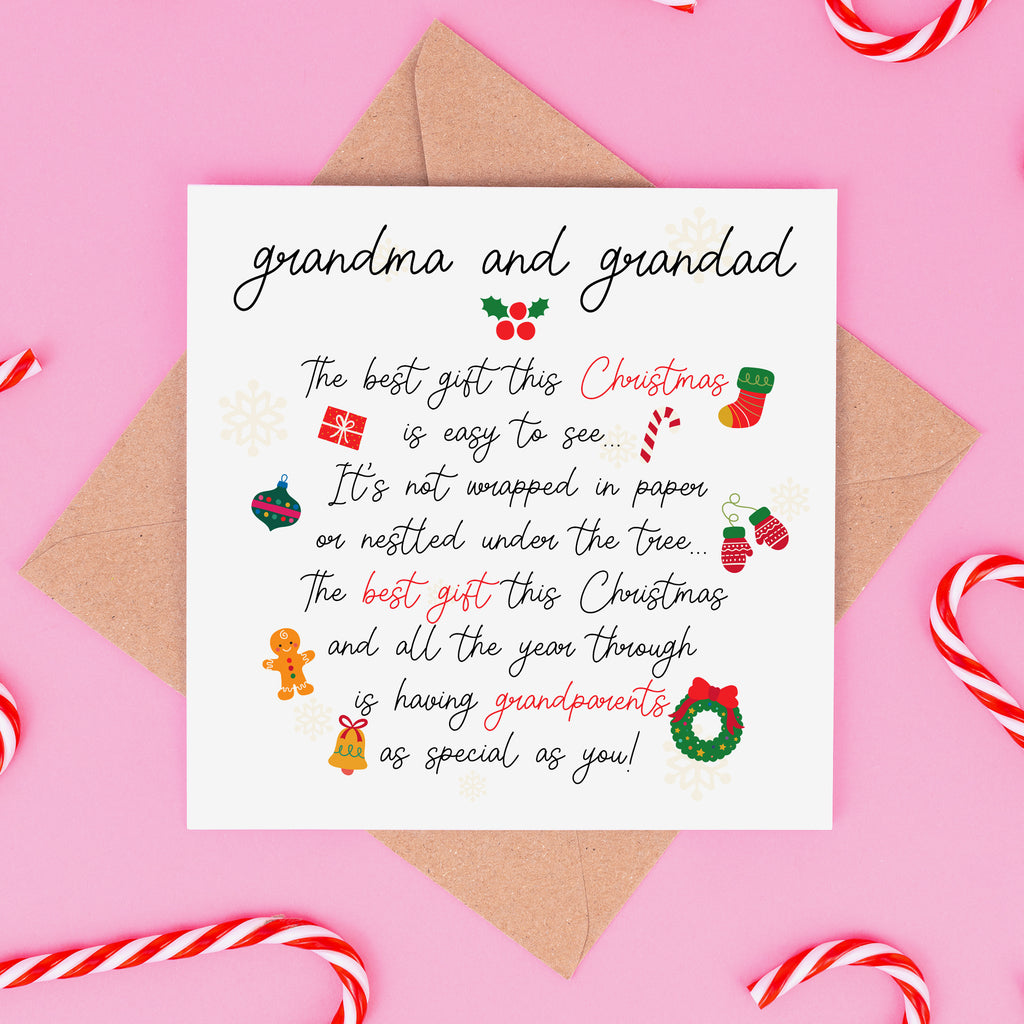 Grandma & Grandad The Best Gift Is You Christmas Card