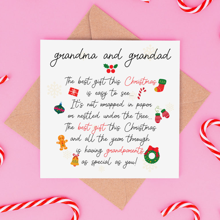Grandma & Grandad The Best Gift Is You Christmas Card