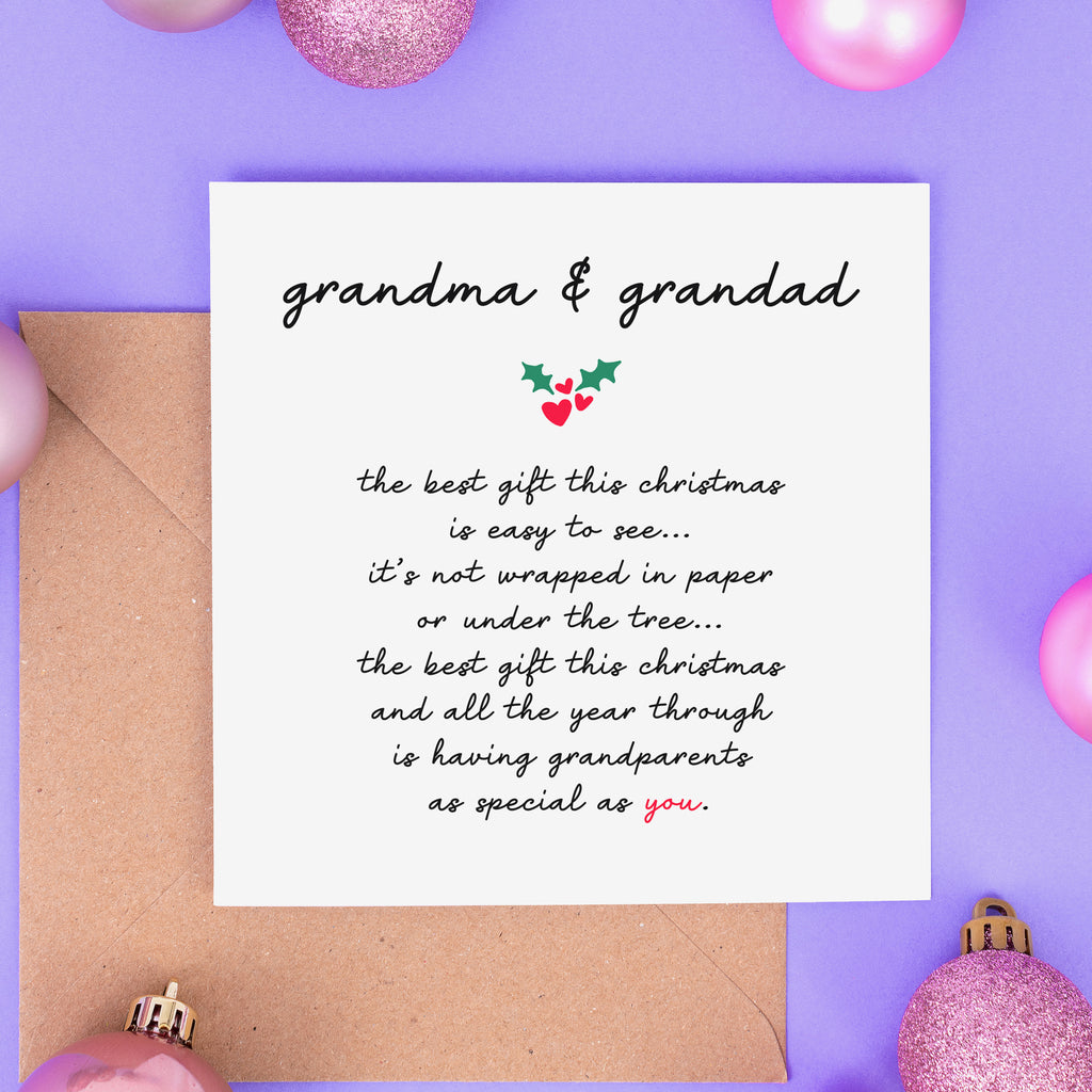 The Best Gift Is You Christmas Card - Grandma & Grandad