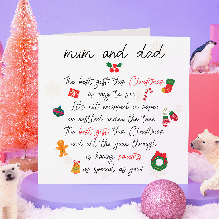 Mum & Dad The Best Gift Is You Christmas Card