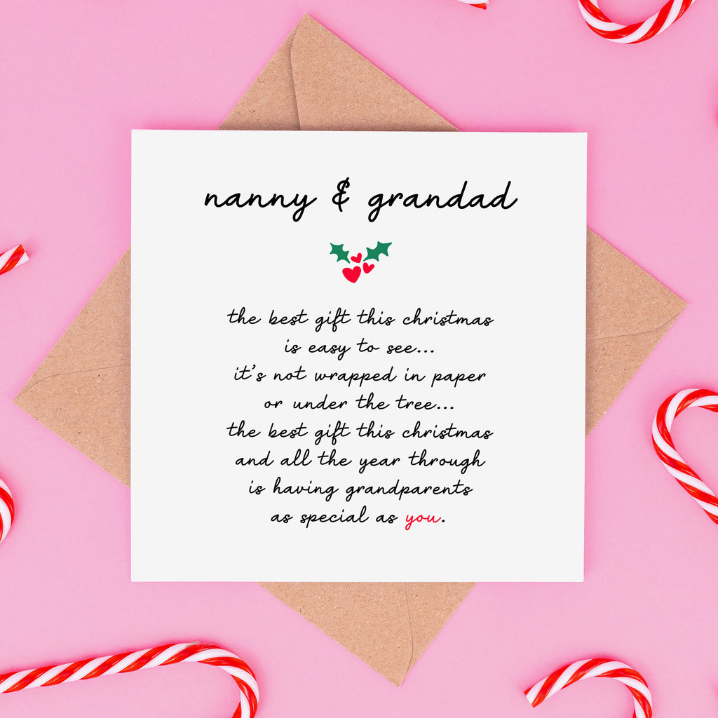 The Best Gift Is You Christmas Card - Nanny & Grandad