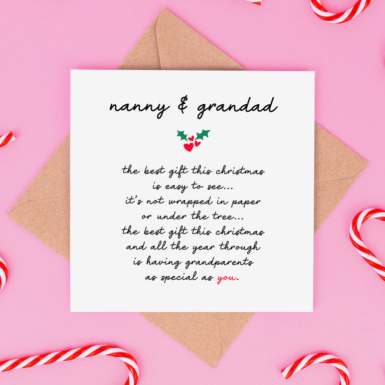 The Best Gift Is You Christmas Card - Nanny & Grandad
