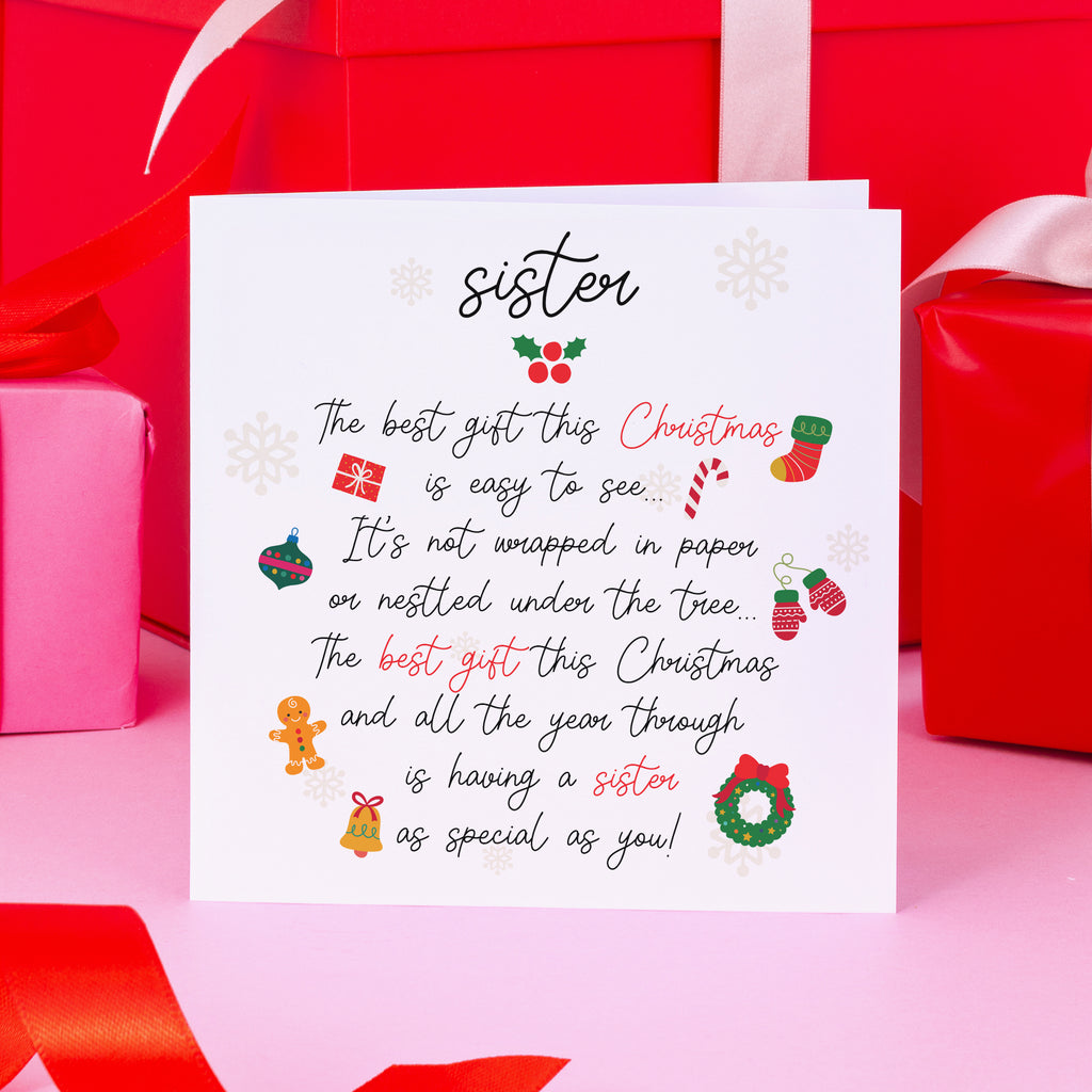 Sister The Best Gift Is You Christmas Card