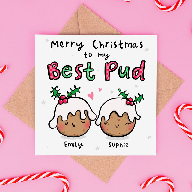 Best Pud - Personalised Name Christmas Card