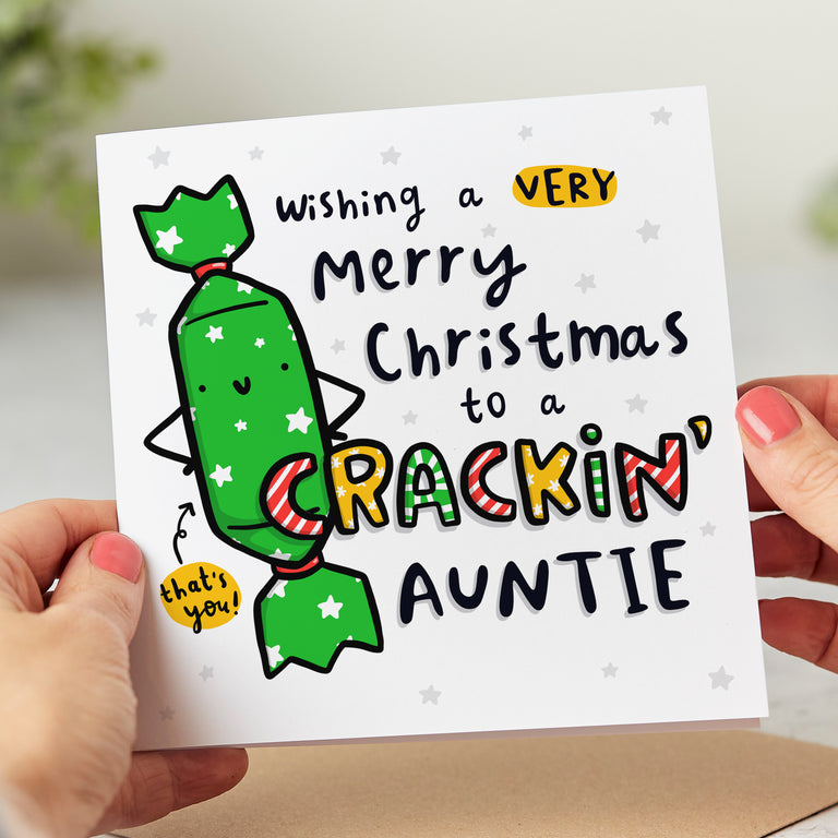 Crackin' Auntie Christmas Card