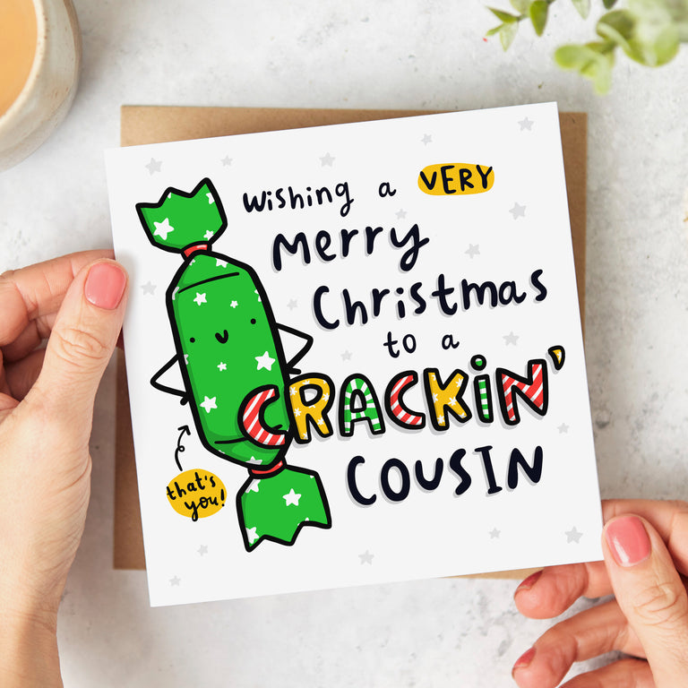 Crackin' Cousin Christmas Card
