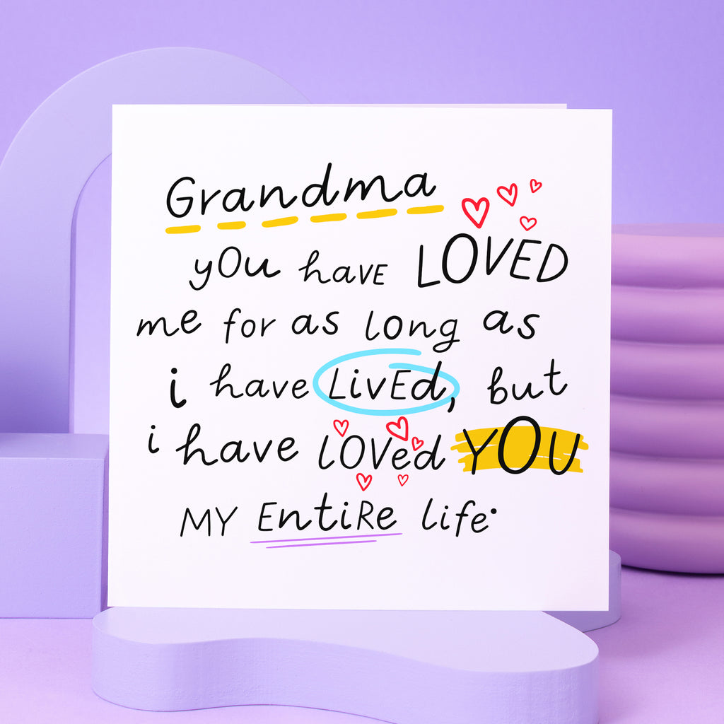 Grandma Entire Life Birthday Card