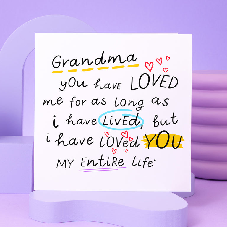 Grandma Entire Life Birthday Card