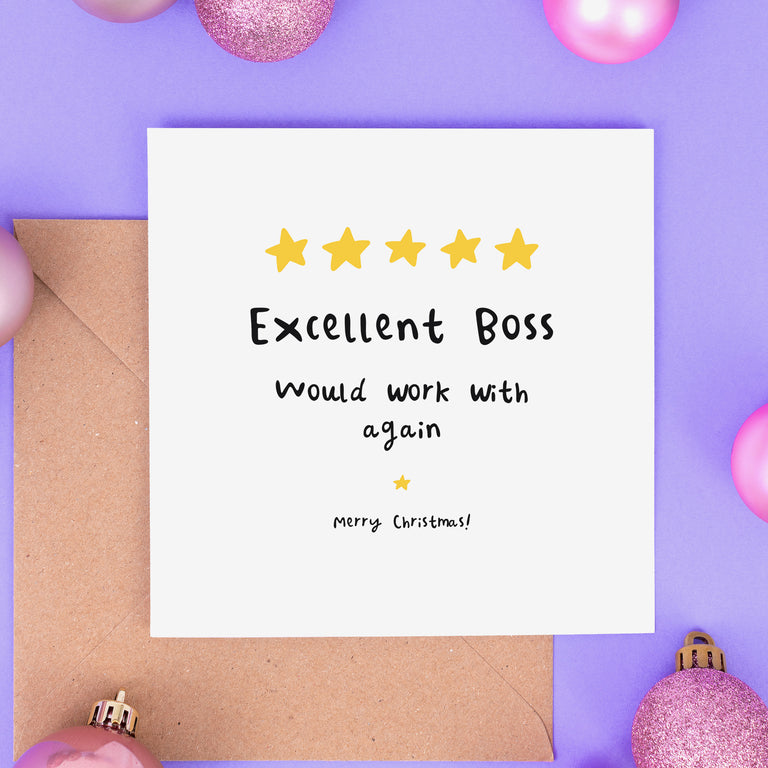 Excellent Boss Christmas Card
