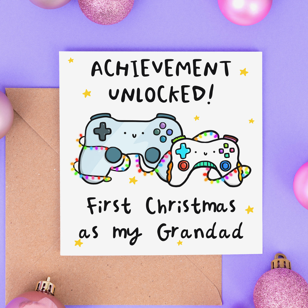 Achievement Unlocked Grandad Christmas Card