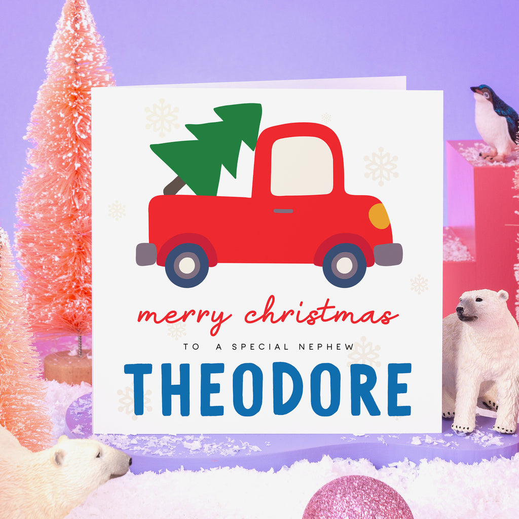 Merry Christmas Special Nephew Christmas Card - Car