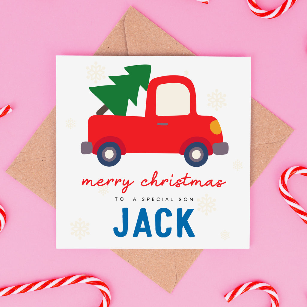Merry Christmas Special Son Christmas Card - Car