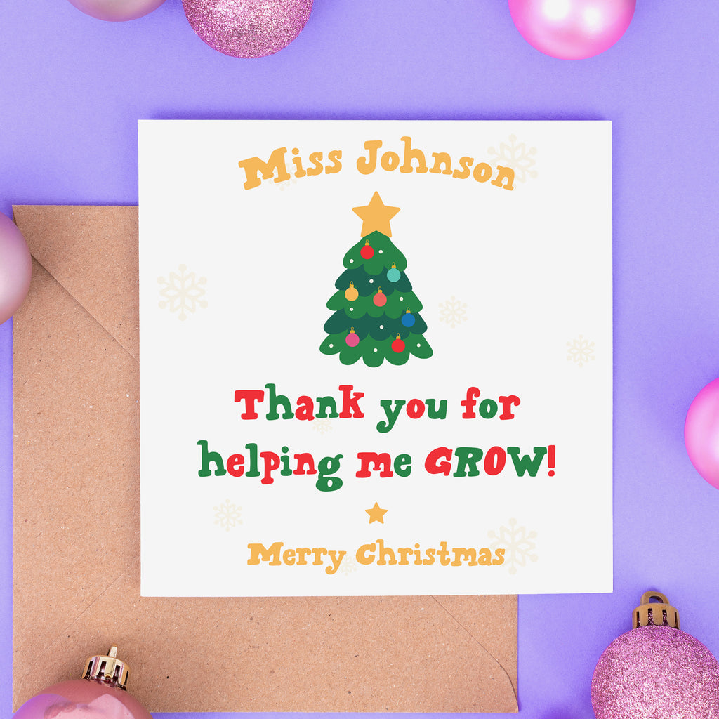 Helping Me Grow - Personalised Christmas Card