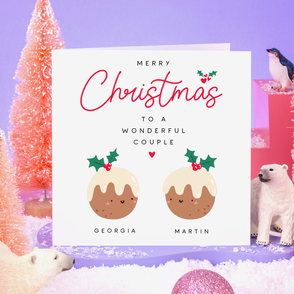 To A Wonderful Couple Personalised Christmas Card