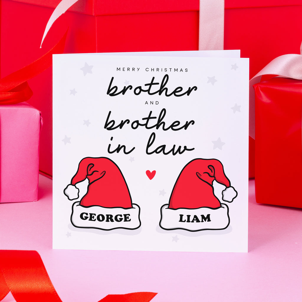 Brother And Brother In Law Personalised Christmas Card