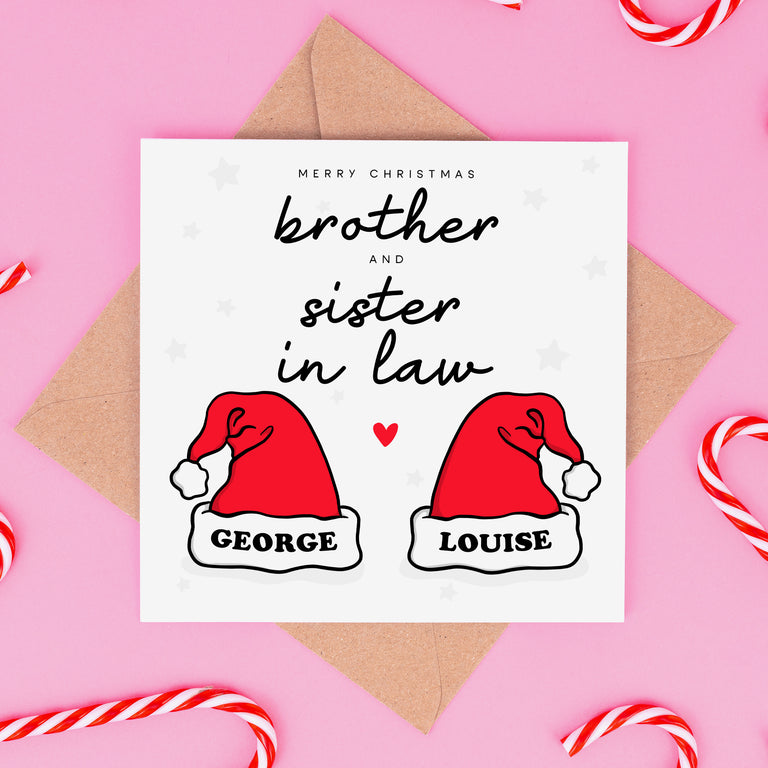 Brother And Sister In Law Personalised Christmas Card