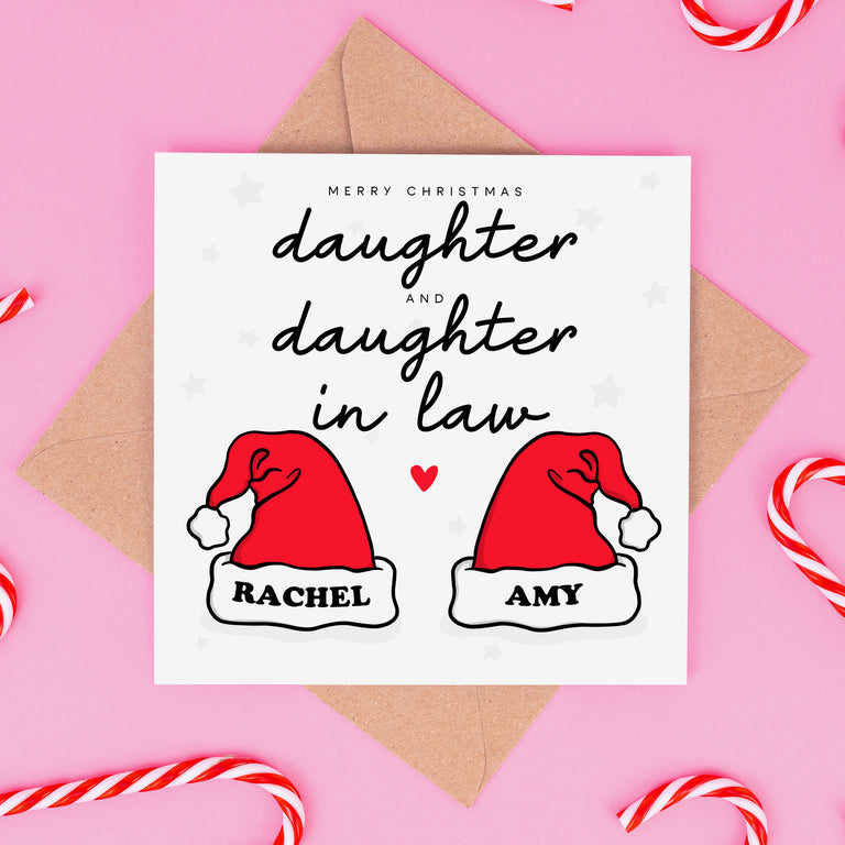 Daughter And Daughter In Law Personalised Christmas Card