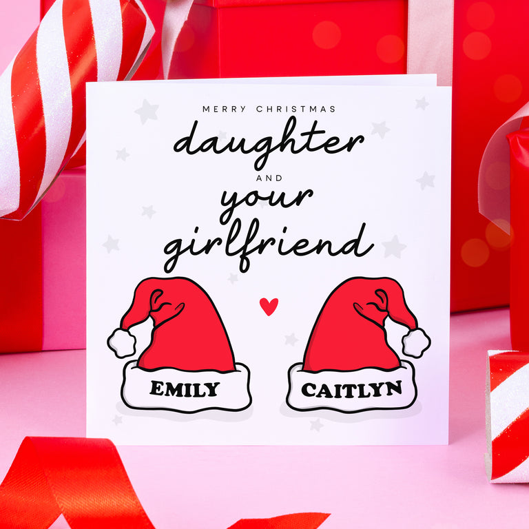 Daughter And Girlfriend Personalised Christmas Card