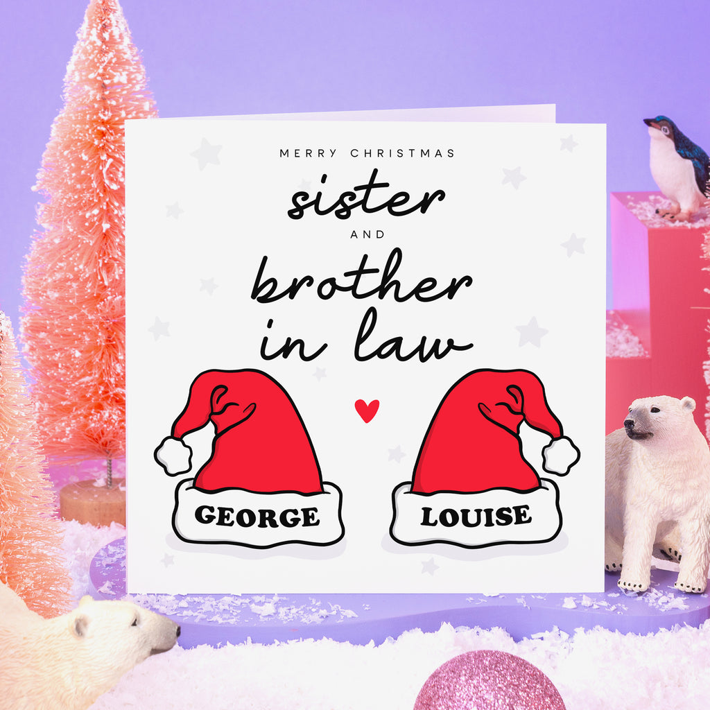 Sister And Brother In Law Personalised Christmas Card