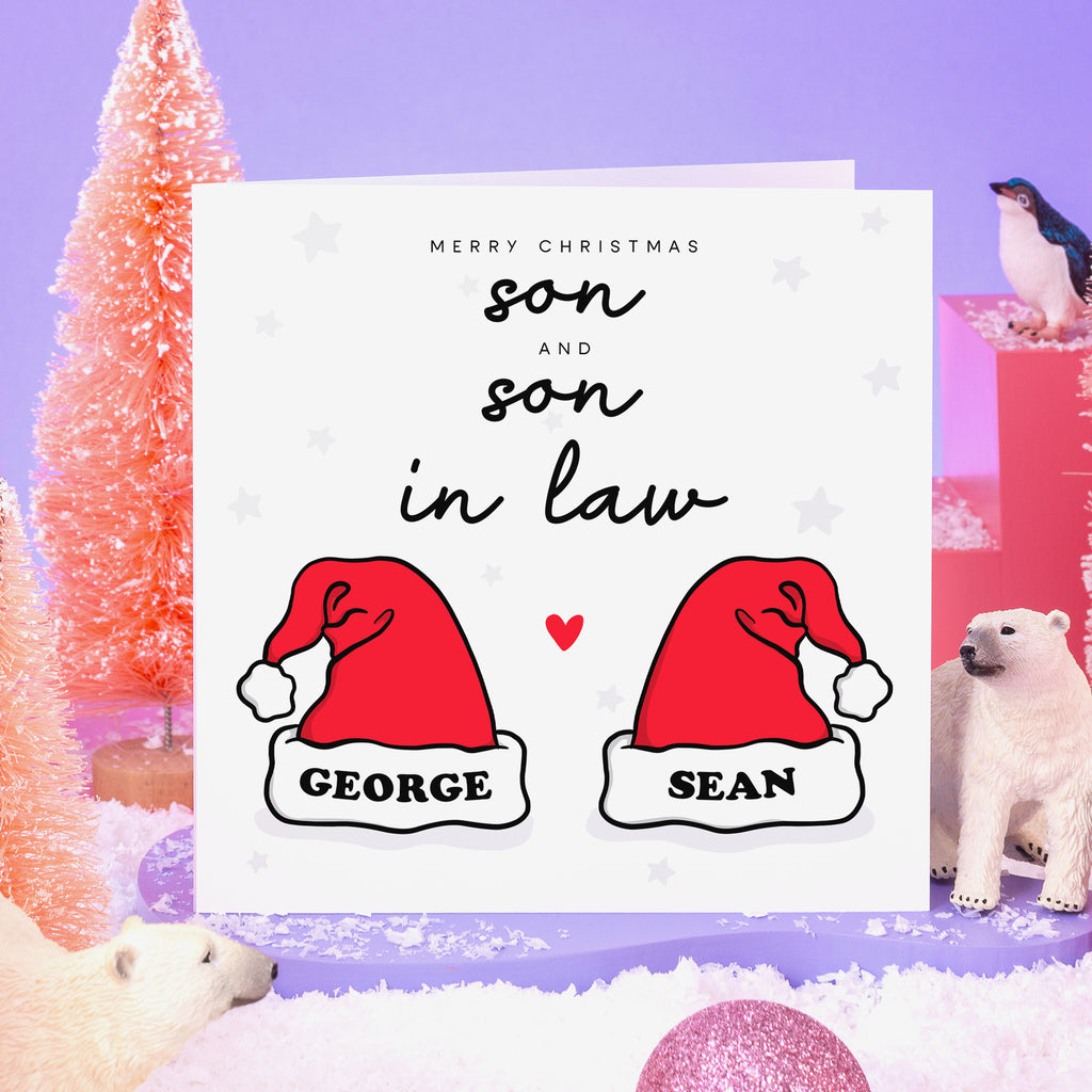 Son And Son In Law Personalised Christmas Card