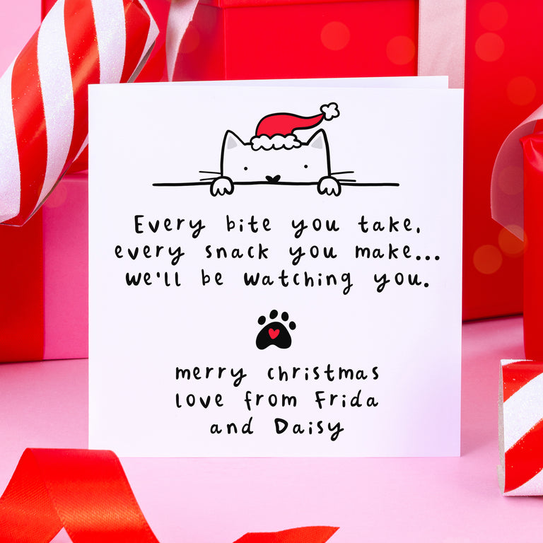 We'll Be Watching You - Cats - Personalised Christmas Card