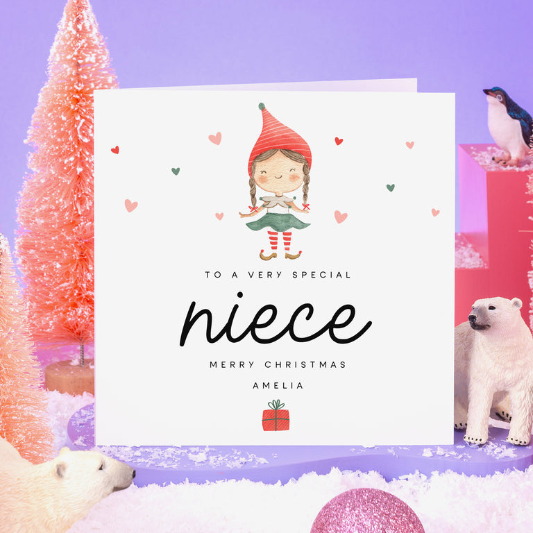 To A Very Special Niece - Personalised Christmas Card