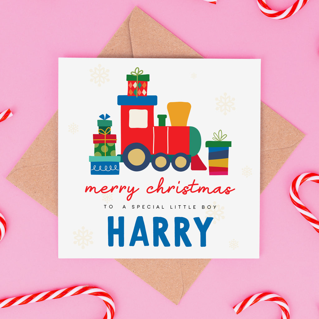 Merry Christmas Special Little Boy Christmas Card - Train