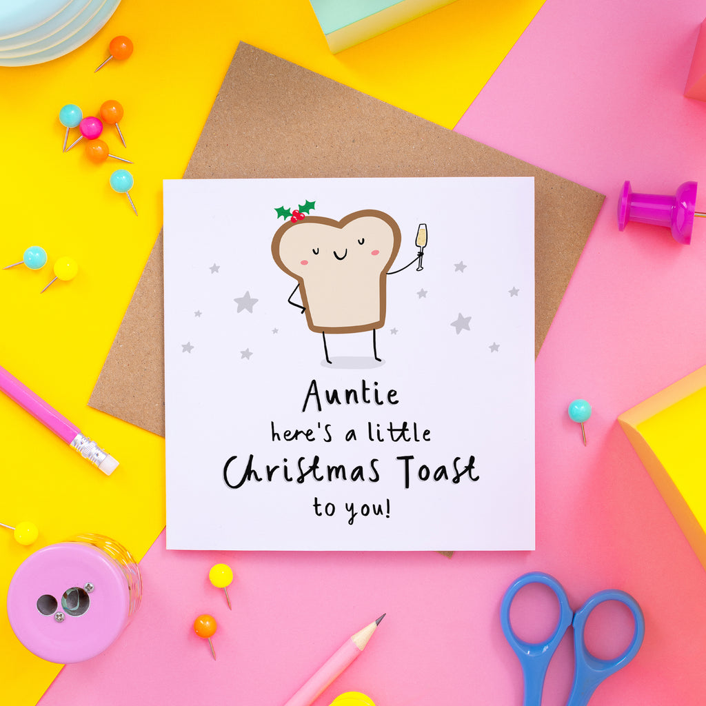 Auntie Christmas Toast Card