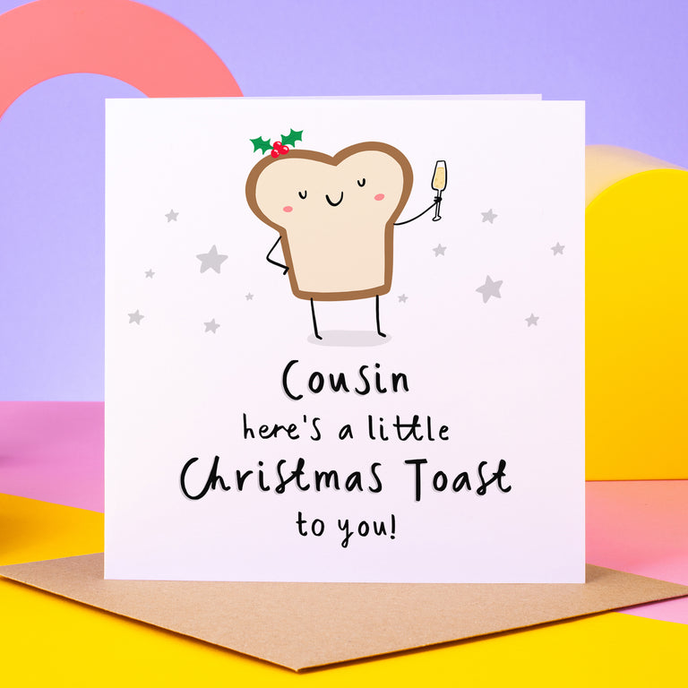 Cousin Christmas Toast Card