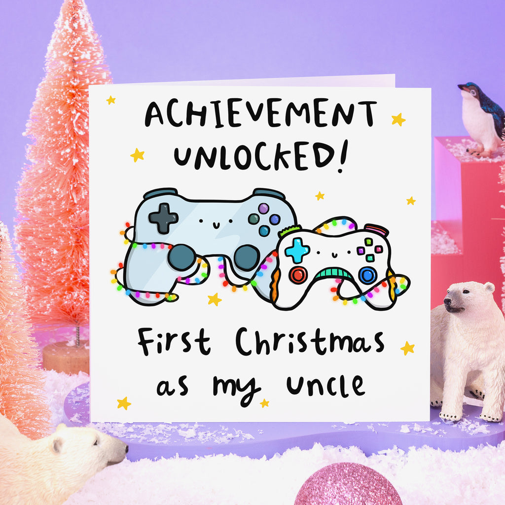 Achievement Unlocked Uncle Christmas Card