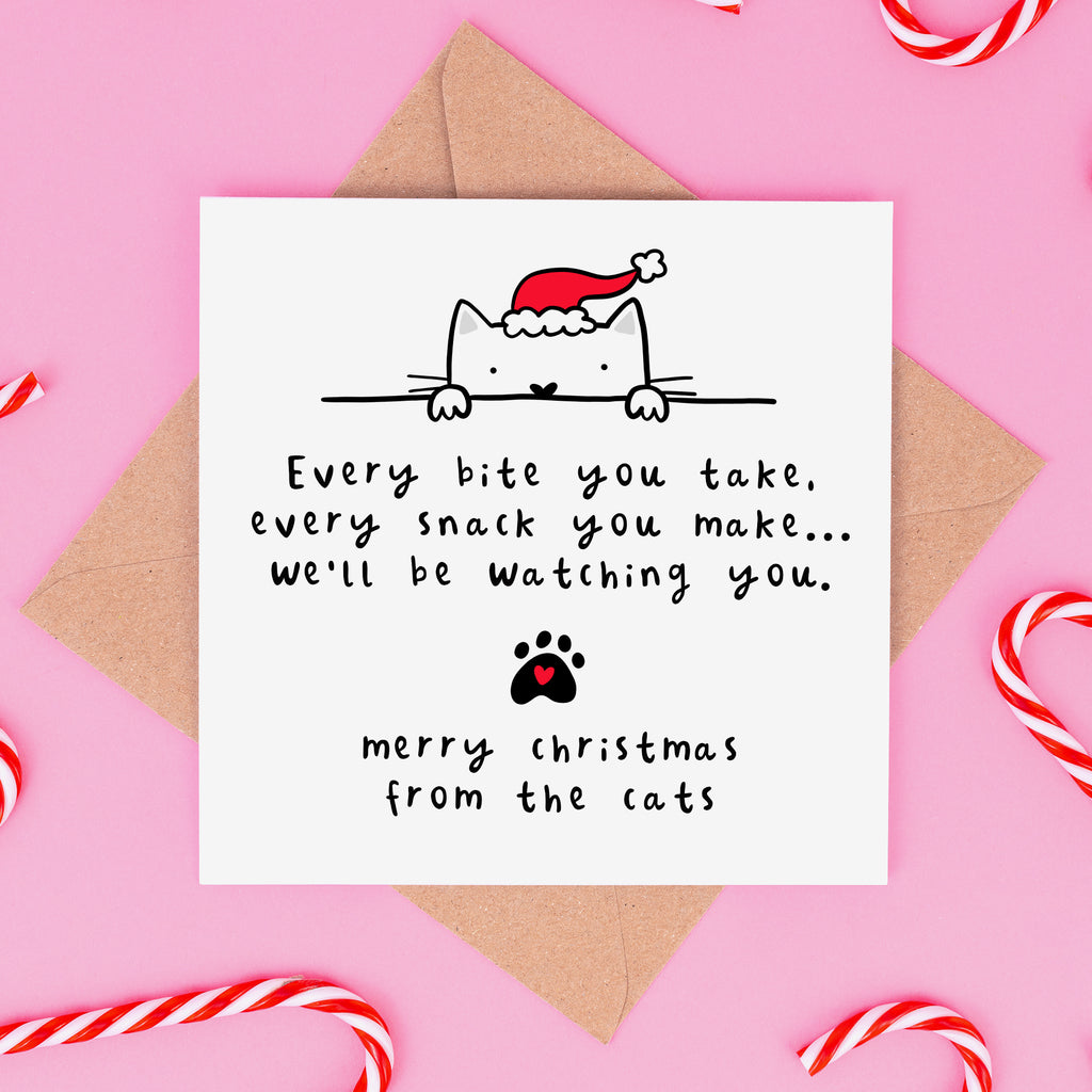 We'll Be Watching You - Cats Christmas Card