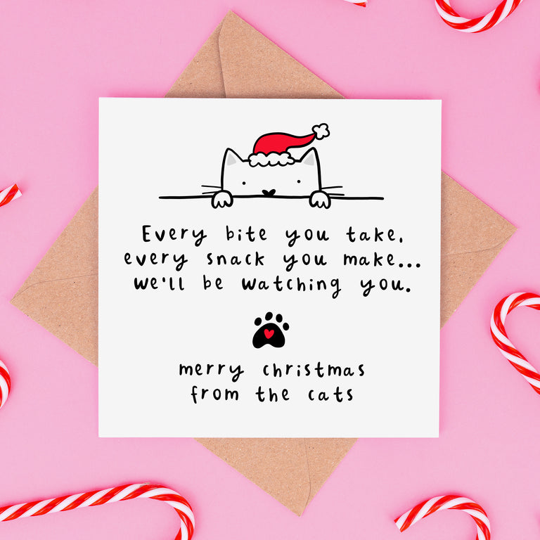 We'll Be Watching You - Cats Christmas Card