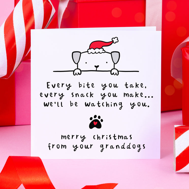 We'll Be Watching You - Granddogs Christmas Card