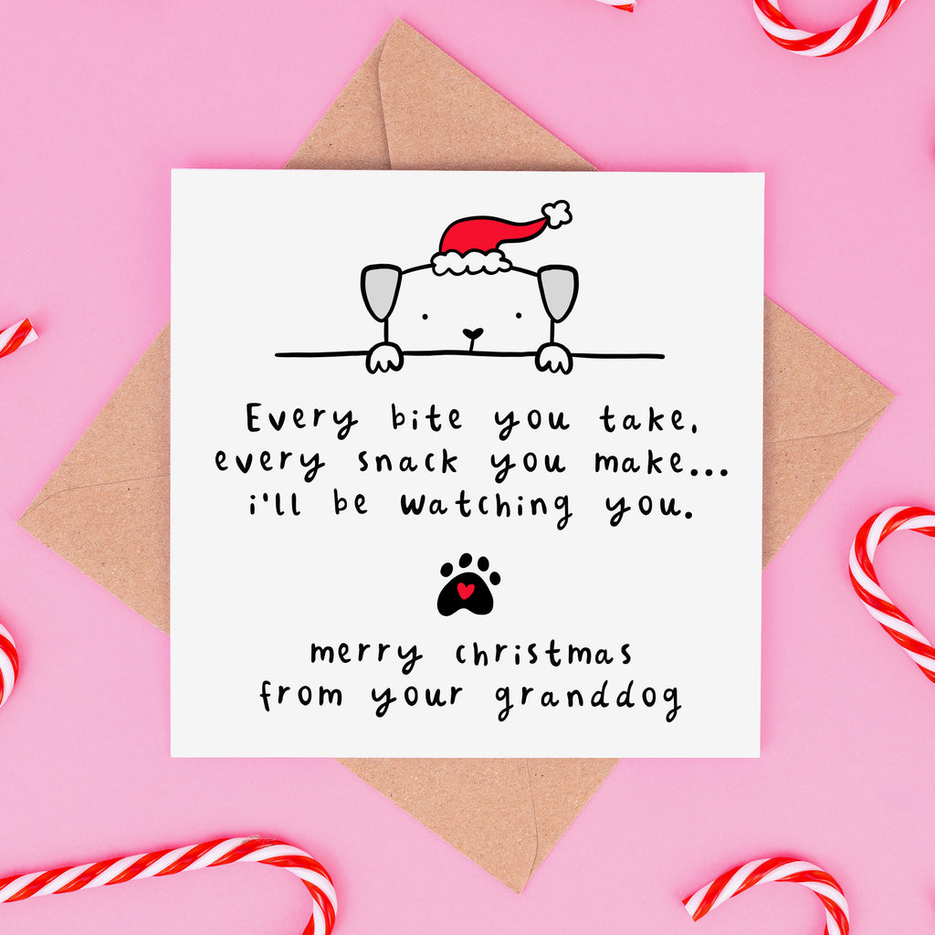 I'll Be Watching You - Granddog Christmas Card