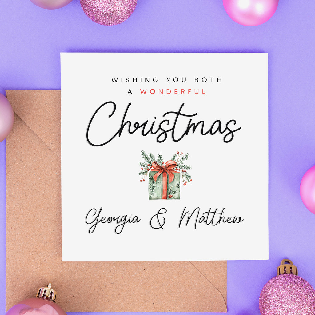 Wishing You Both A Wonderful Christmas - Personalised Christmas Card