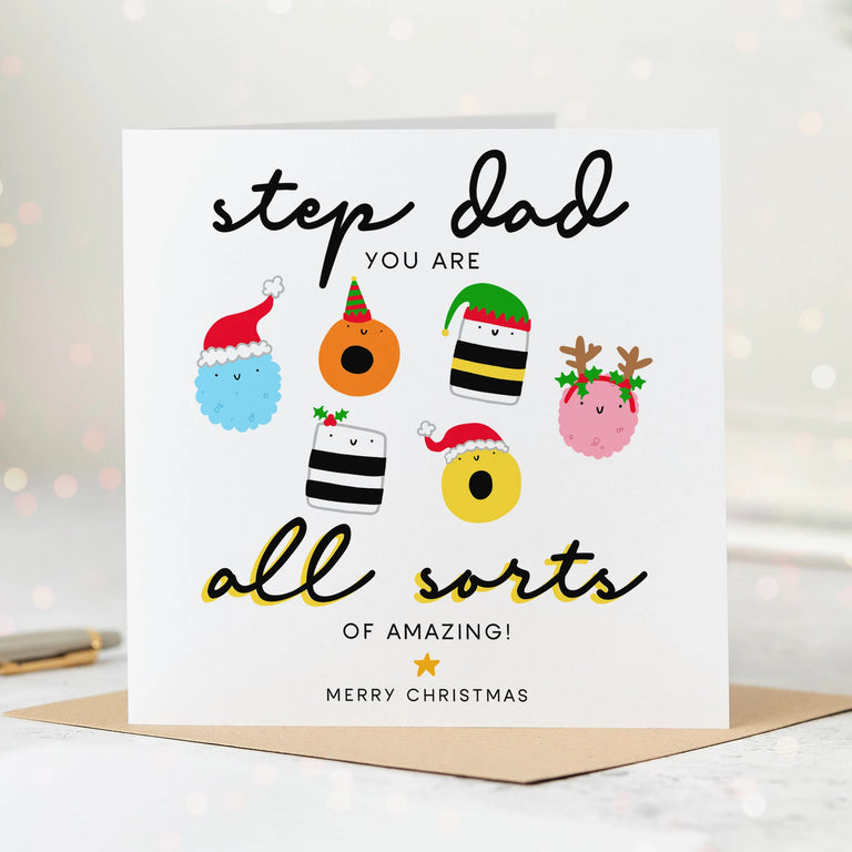 Step Dad All Sorts Christmas Card