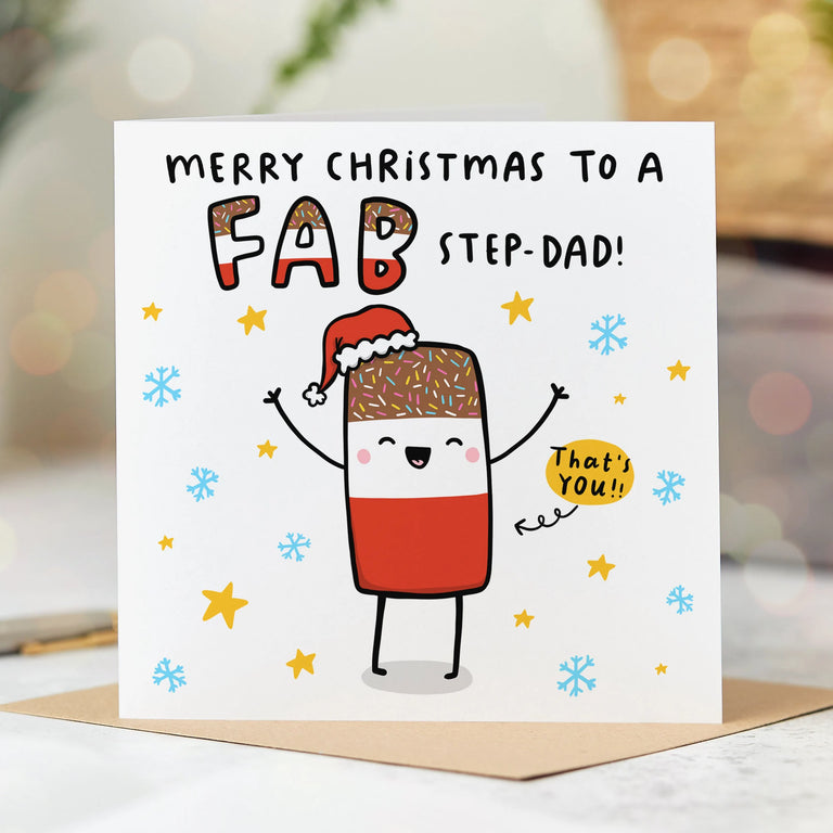 Fab Step Dad Christmas Card