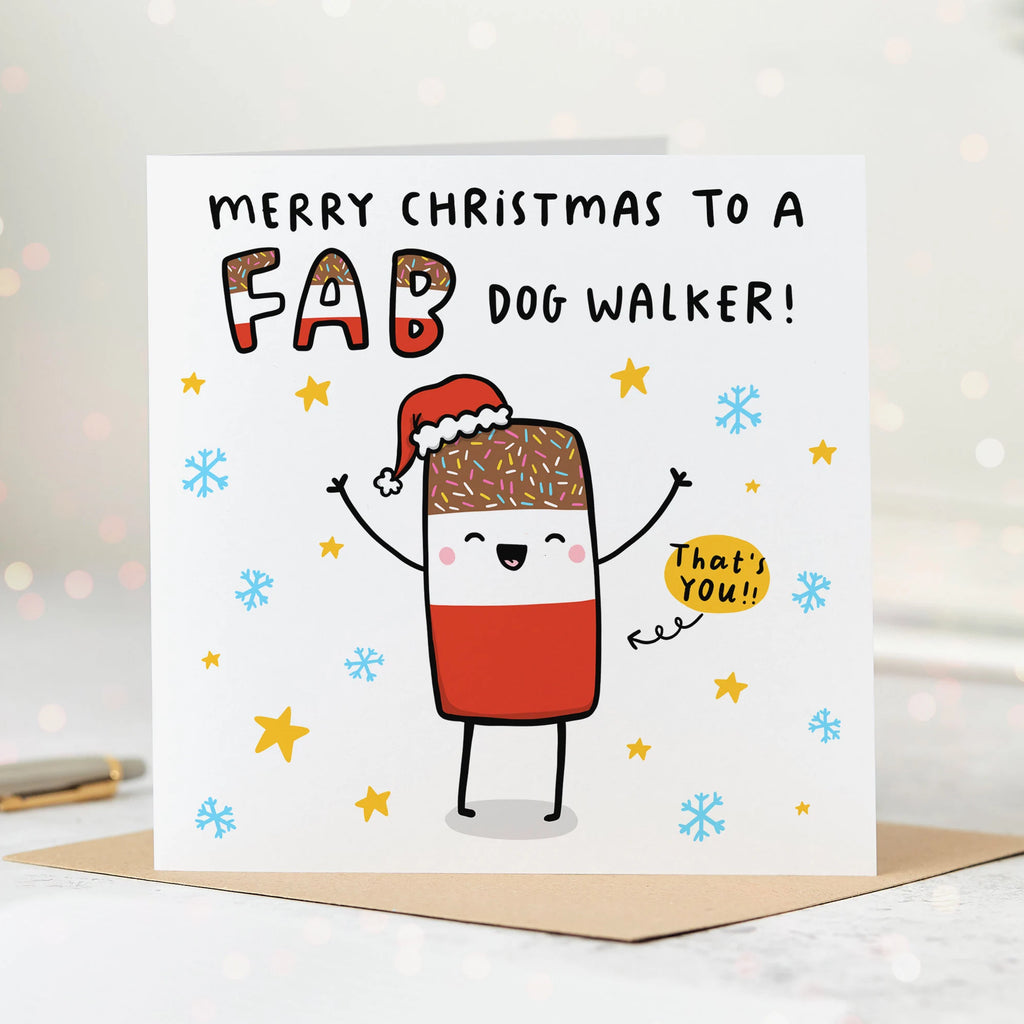 Fab Dog Walker Christmas Card